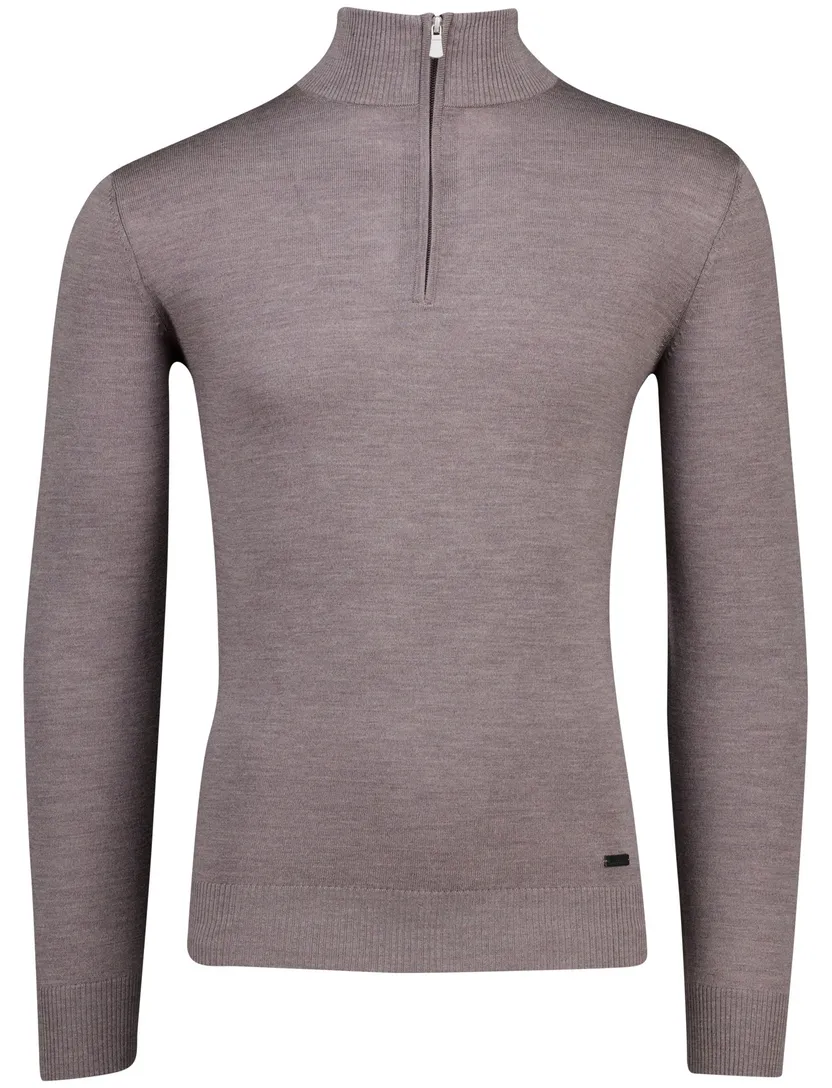 Merinowol Born with Appetite half zip Lux pull grijs