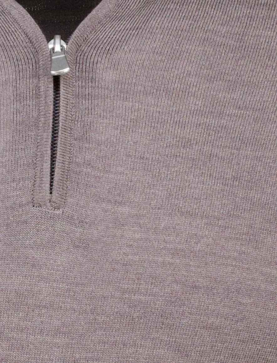 Lux pull Born with Appetite half zip bruin merinowol