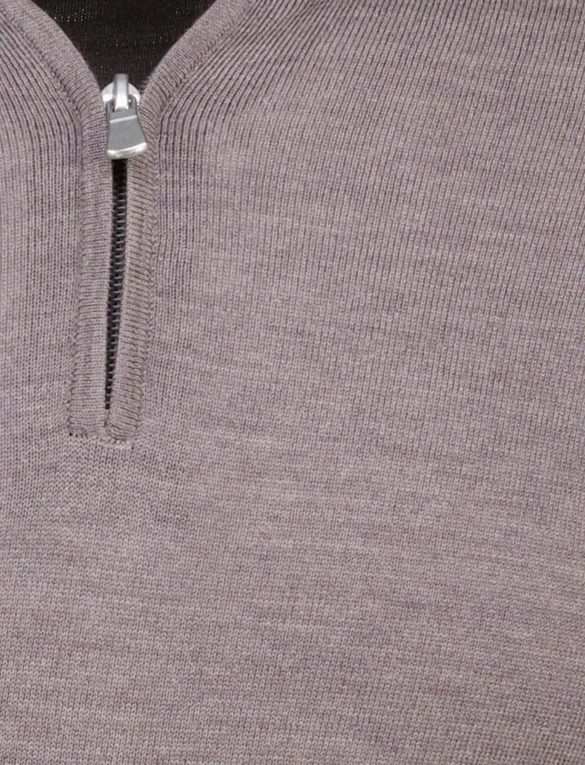 Merinowol Born with Appetite half zip Lux pull grijs