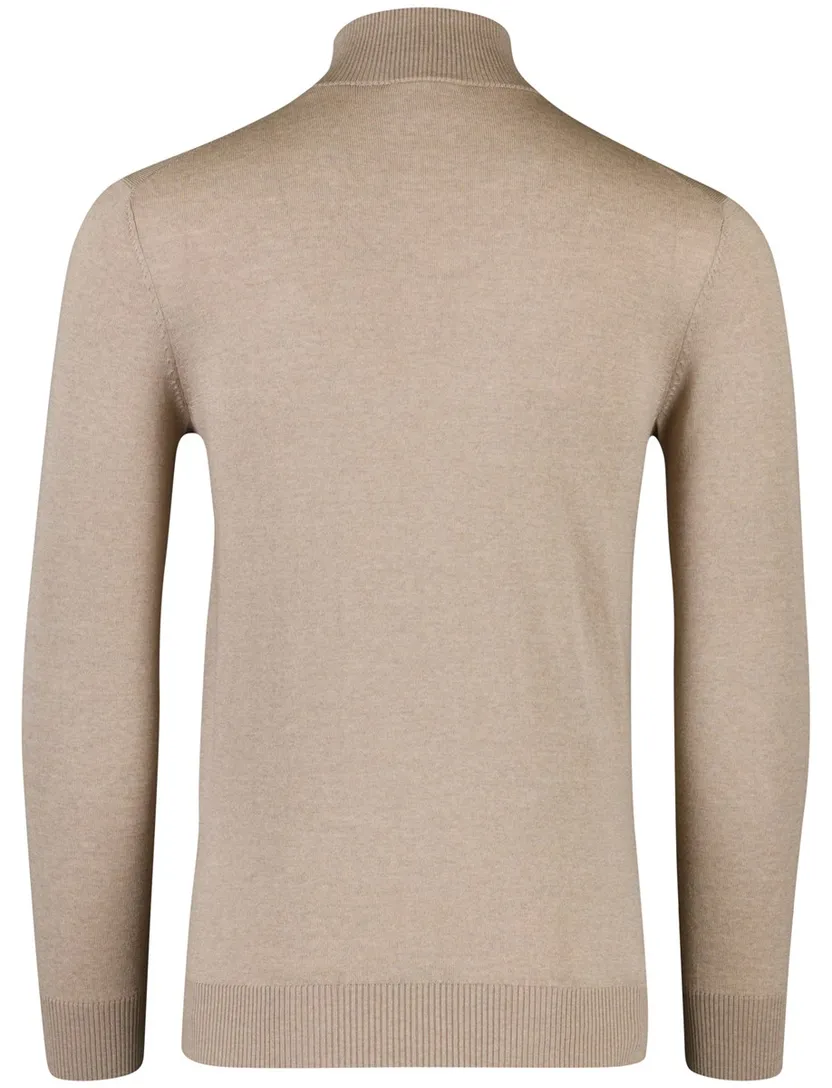 Trui Born With Appetite half zip bruin merinowol