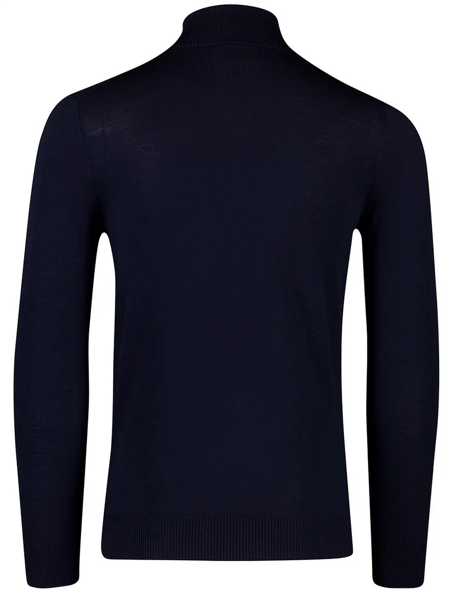 Born With Appetite half zip trui navy merinowol