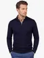 Trui Born With Appetite half zip navy merinowol