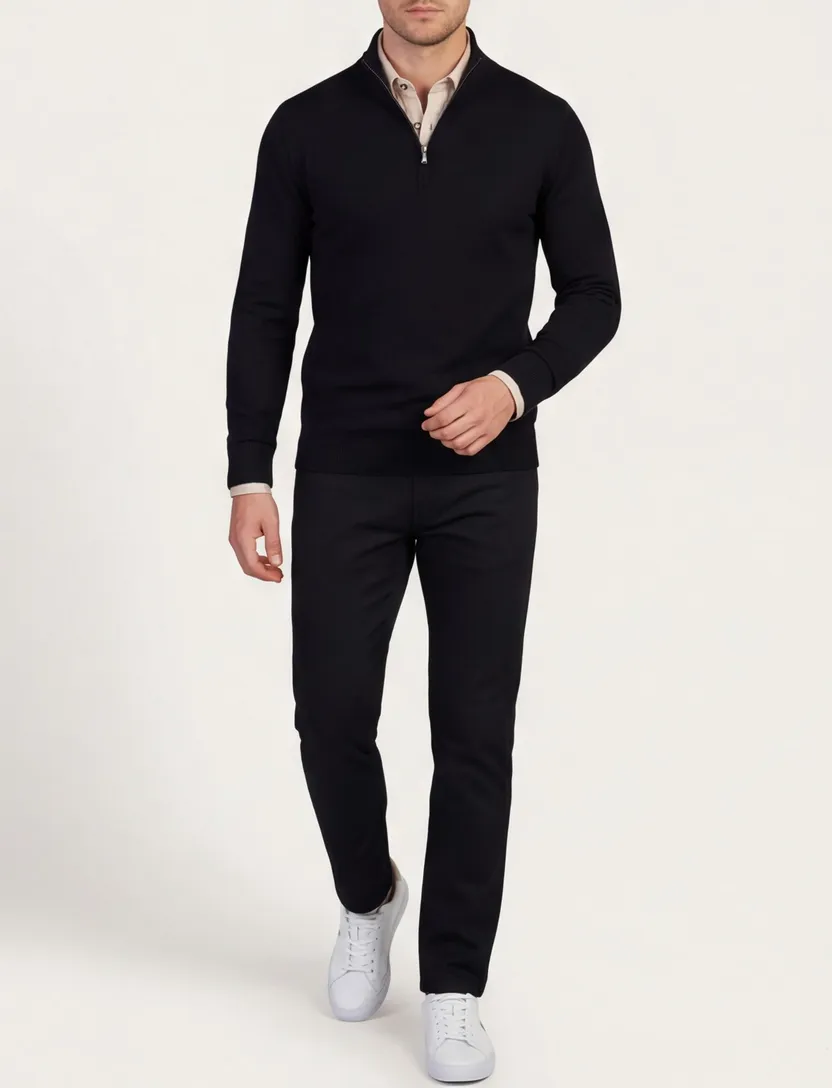 Born With Appetite trui zwart met turtleneck
