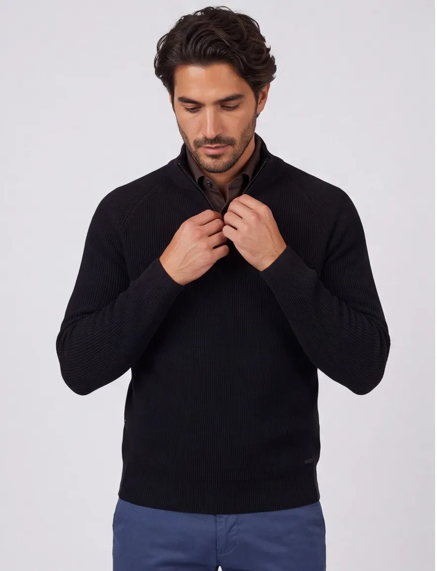 Born With Appetite trui navy katoen