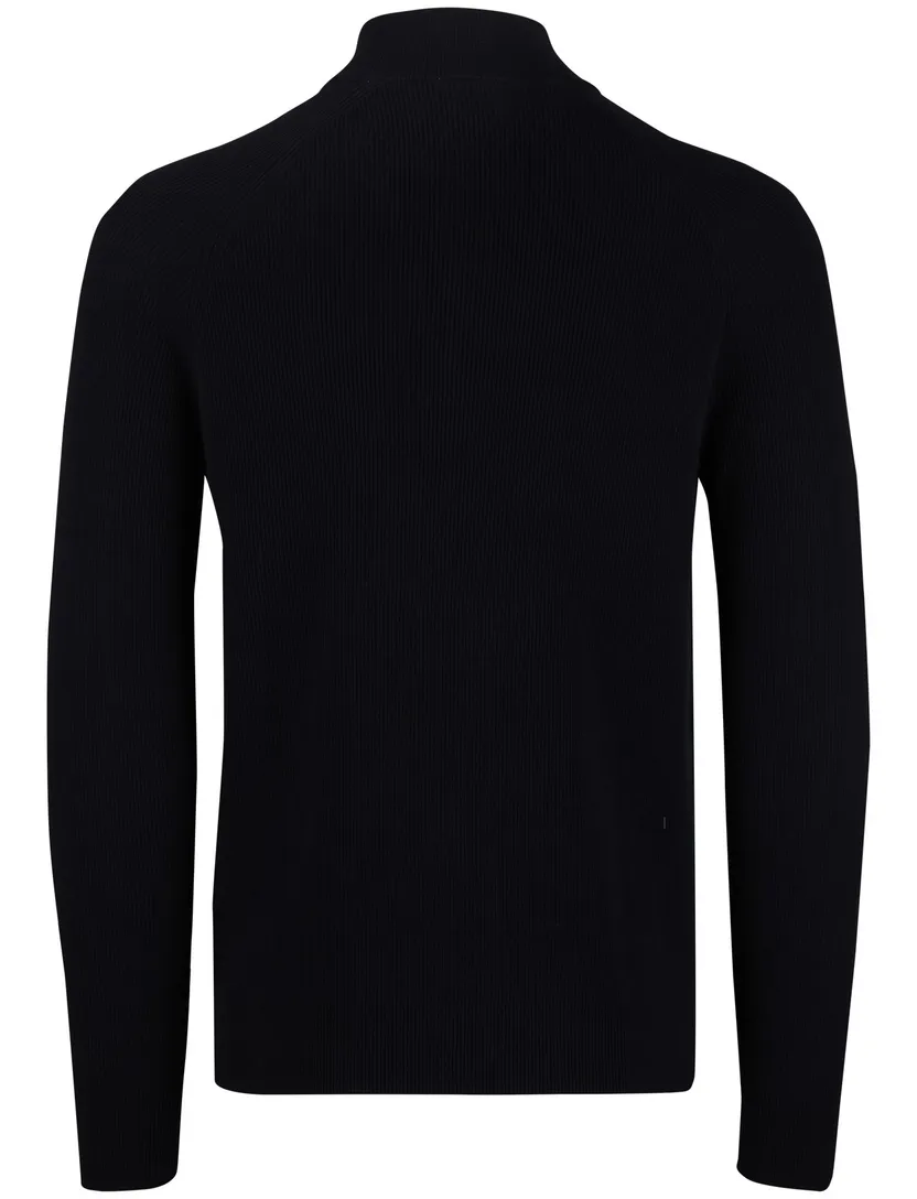 Born with appetite trui navy half zip katoen
