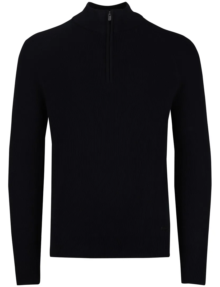 Born with appetite trui navy half zip katoen