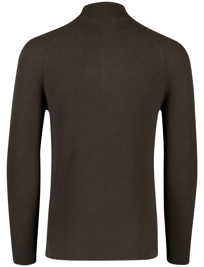 Trui Born With Appetite gebreide half zip bruin