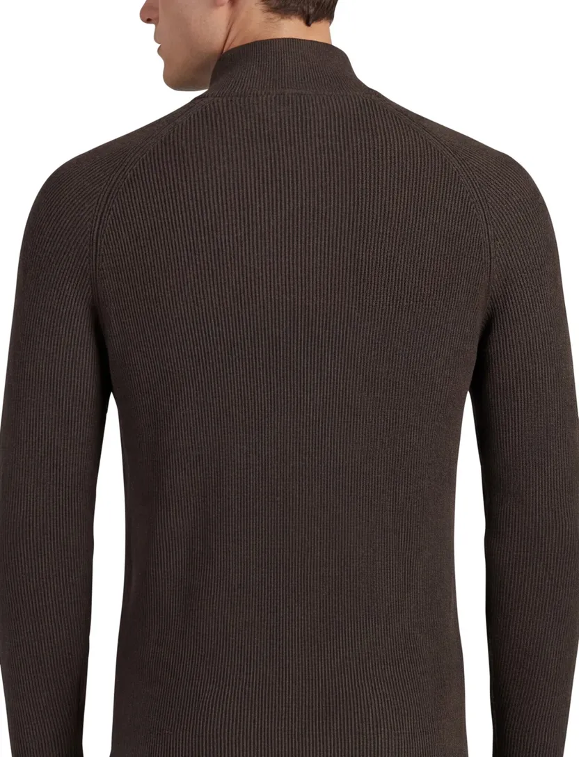 Trui Born With Appetite gebreide half zip bruin