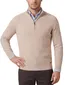 Born with appetite trui half zip beige effen slim fit