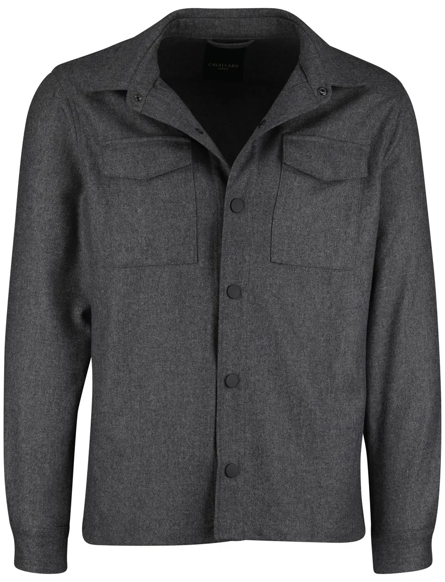 Cavallaro Giovi overshirt antraciet gemêleerd