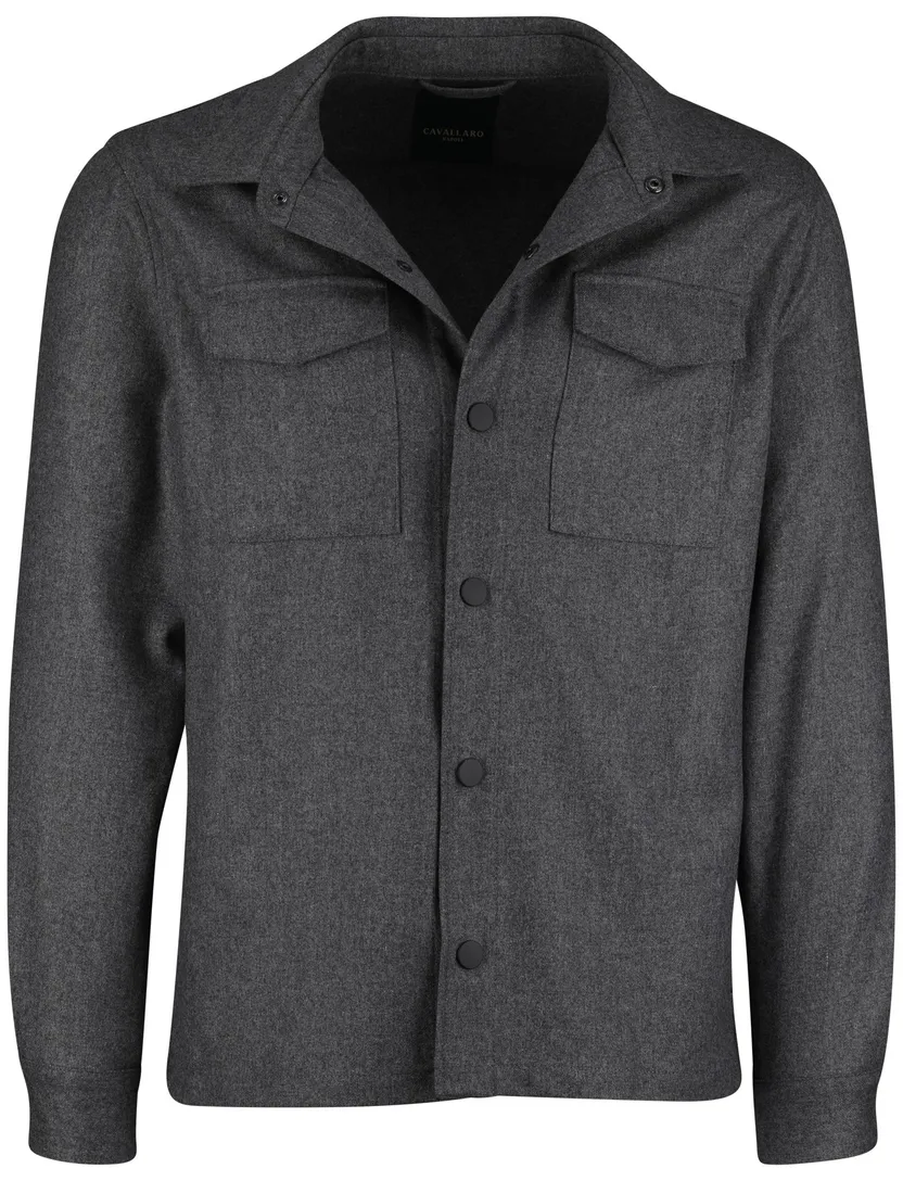 Cavallaro Giovi overshirt antraciet met dubbele borstzakken