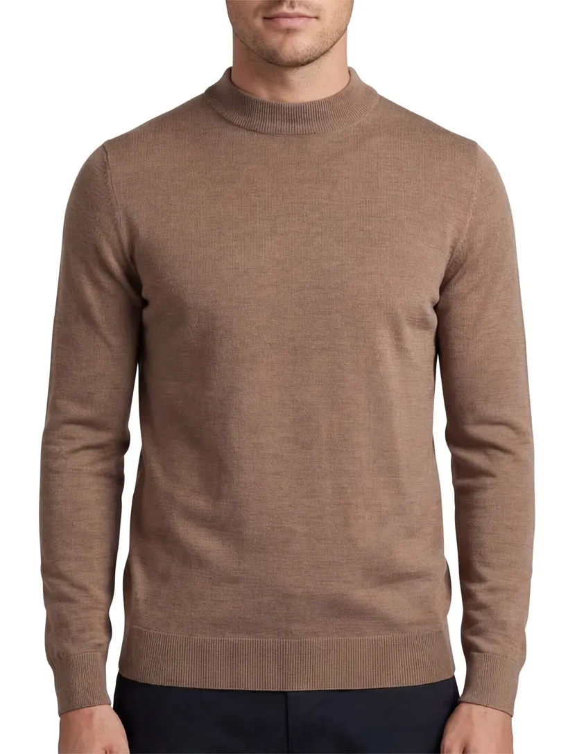 Portofino extra long fit trui bruin gemêleerd