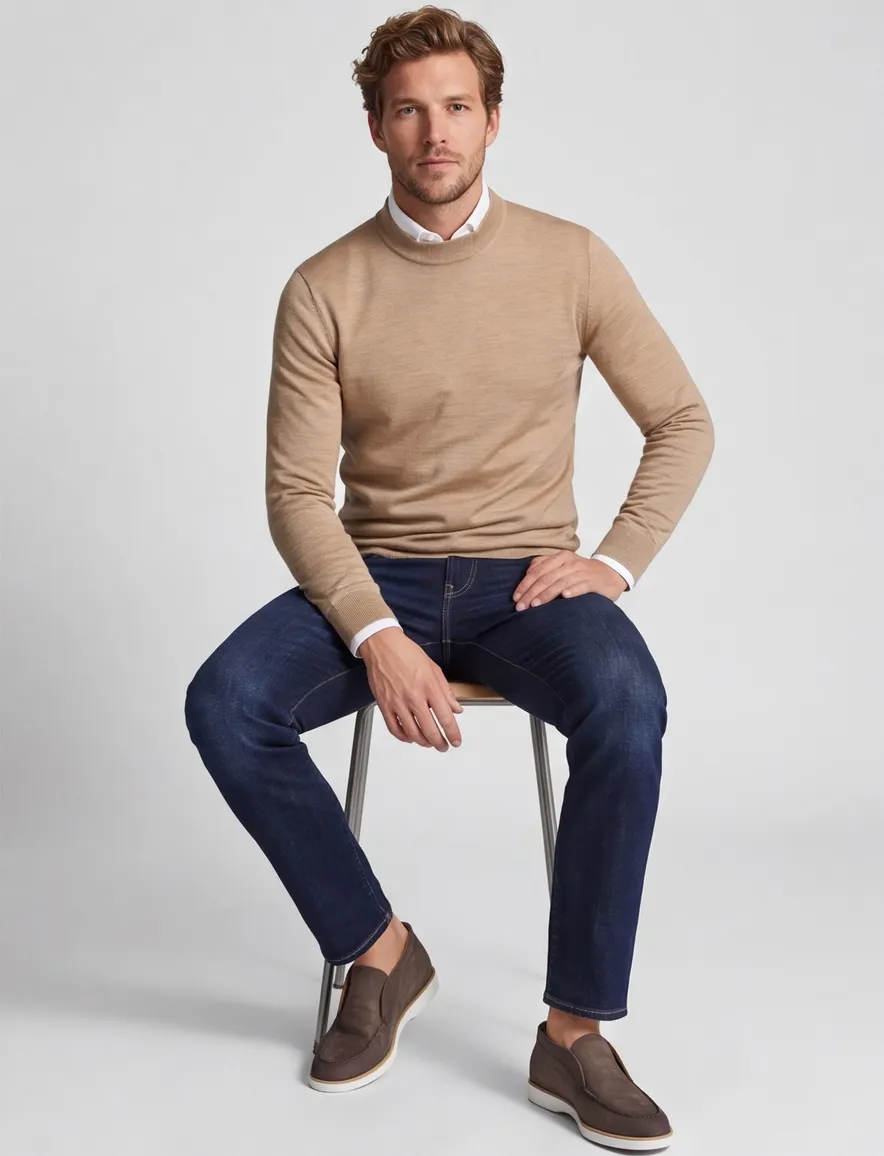 Portofino Turtleneck Beige merinowol