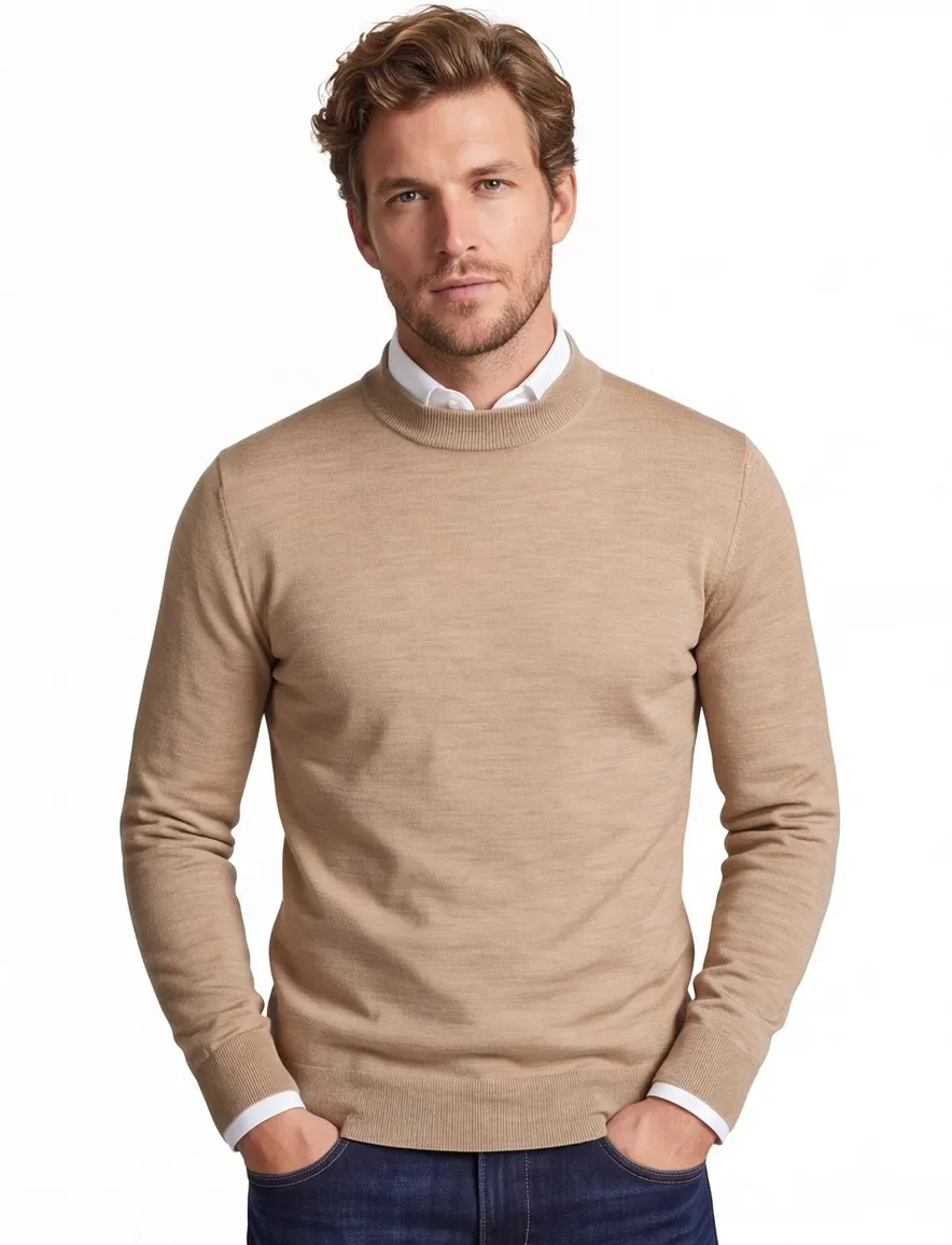 Portofino Turtleneck Beige merinowol