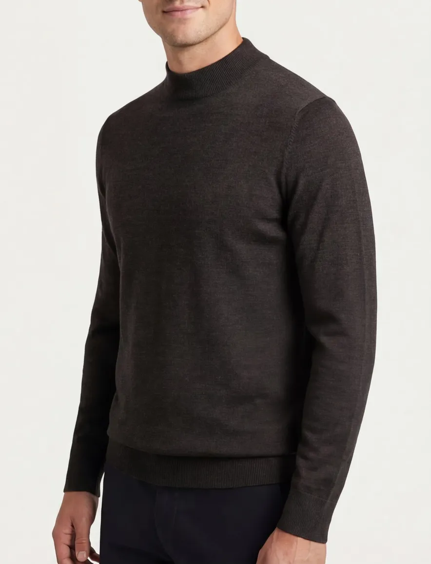 Portofino turtleneck bruin merinowol