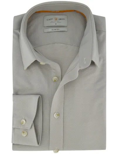 Cast Iron Cast Iron overhemd slim fit grijs effen