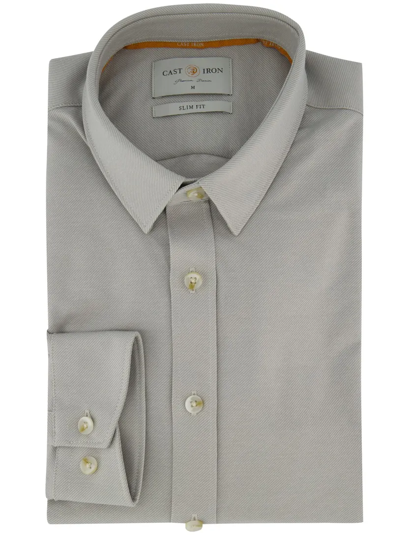 Cast Iron overhemd slim fit grijs