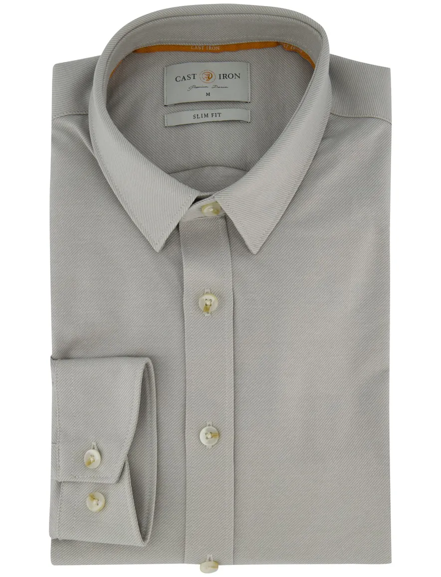 Cast Iron overhemd slim fit grijs