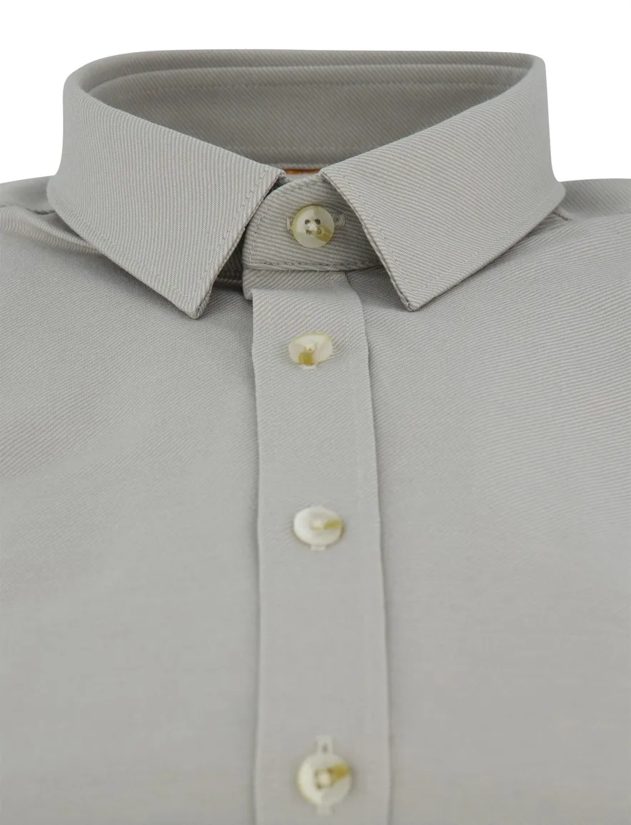Cast Iron overhemd slim fit grijs effen