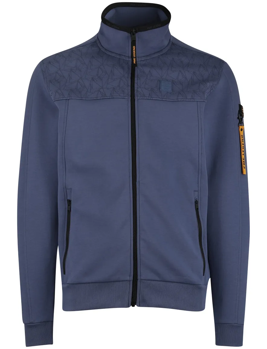 PME Legend interlock vest blauw rits katoen