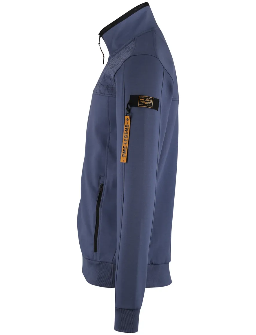 PME Legend interlock vest blauw rits katoen