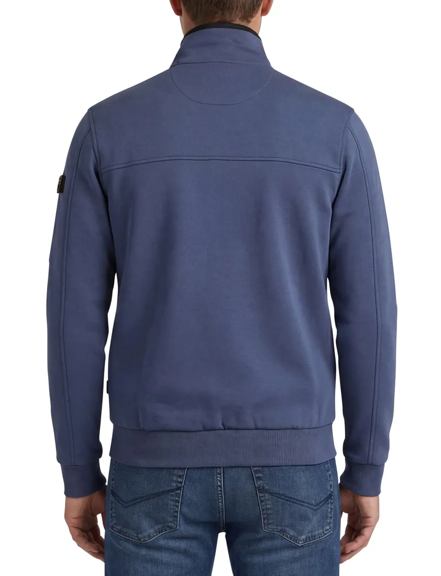 PME Legend interlock vest blauw rits katoen