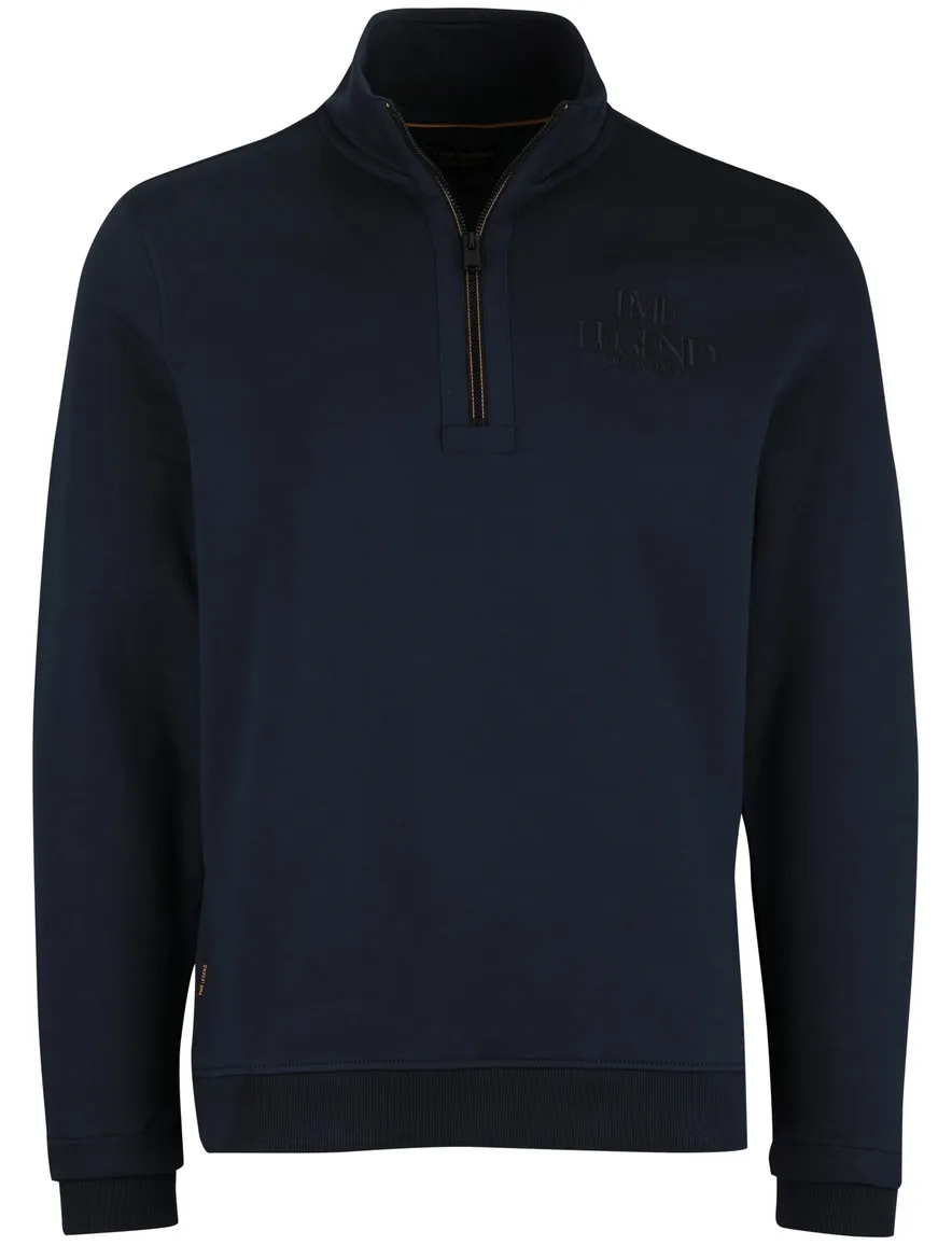 Pme legend half zip trui donkerblauw effen