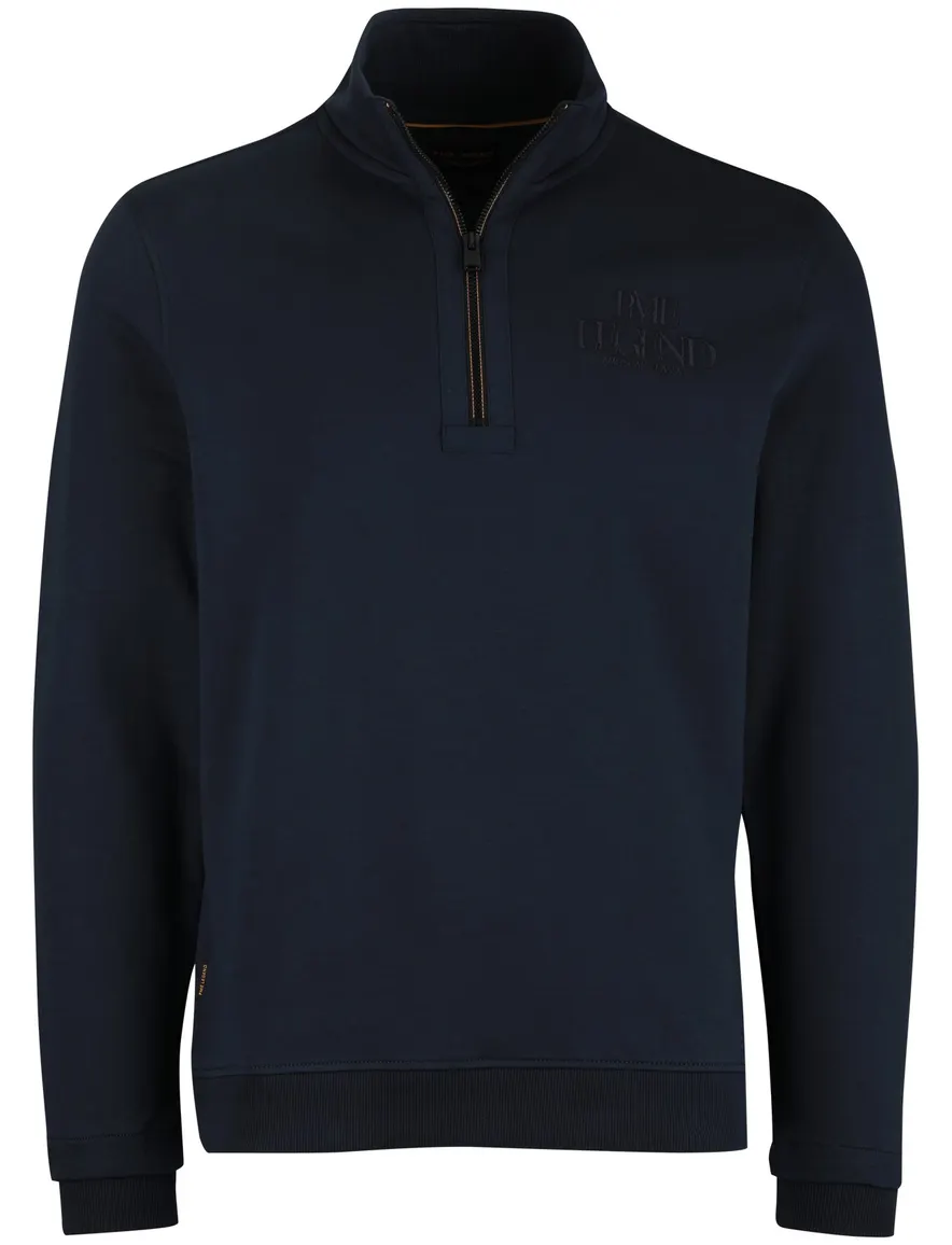 Pme legend half zip trui donkerblauw effen