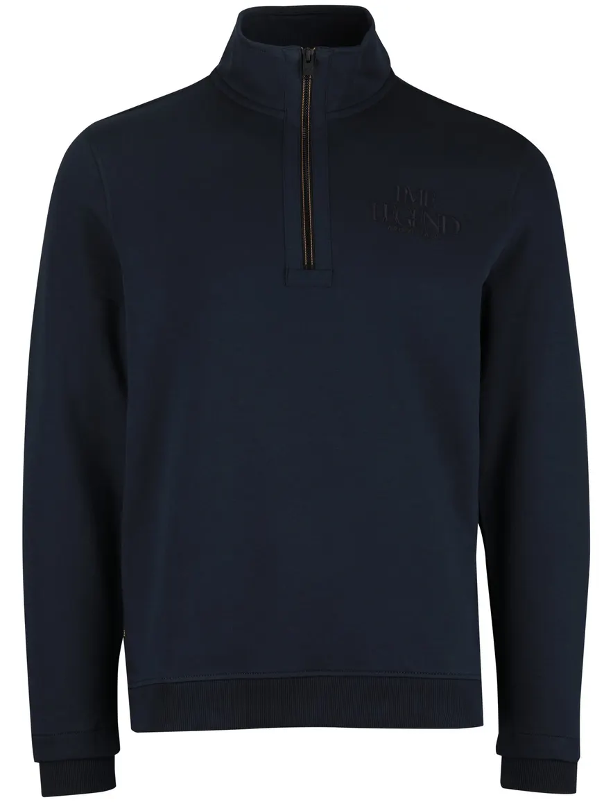Pme legend half zip trui donkerblauw effen