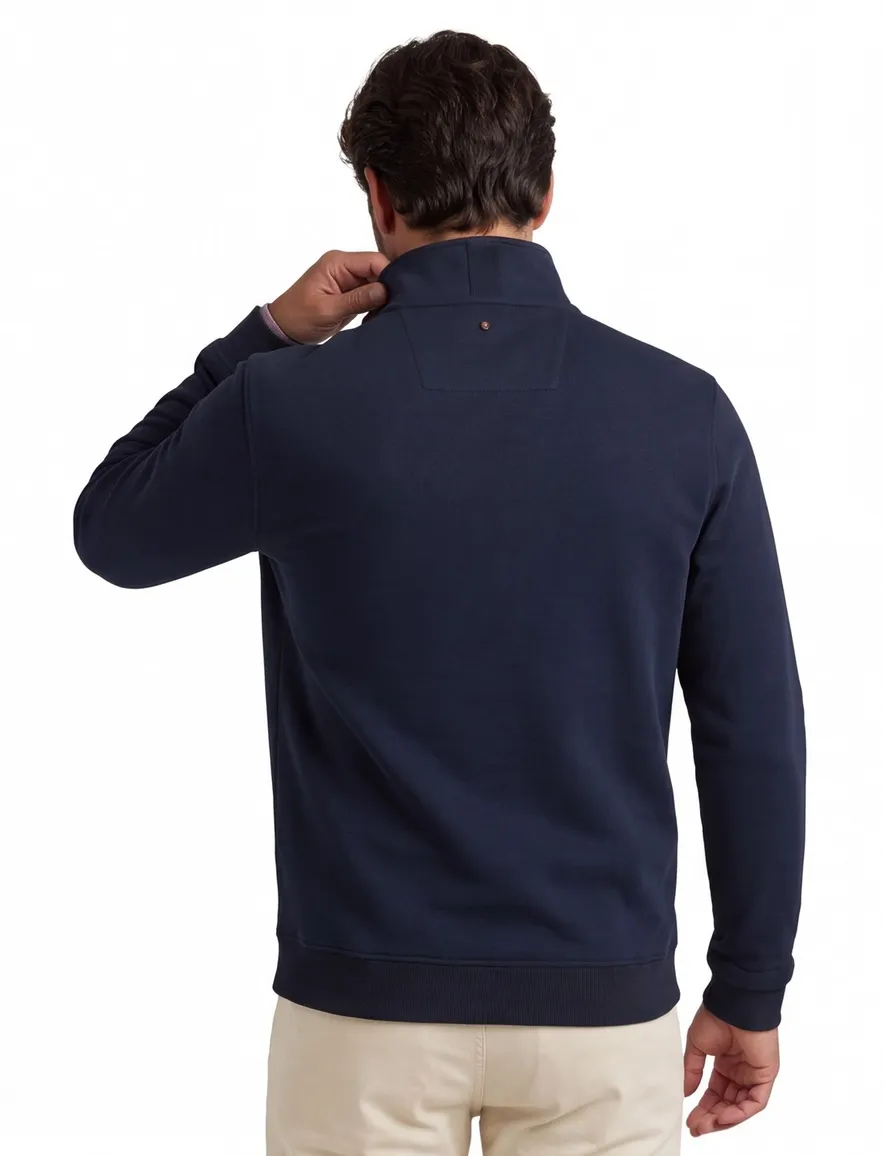 Pme legend half zip trui donkerblauw effen