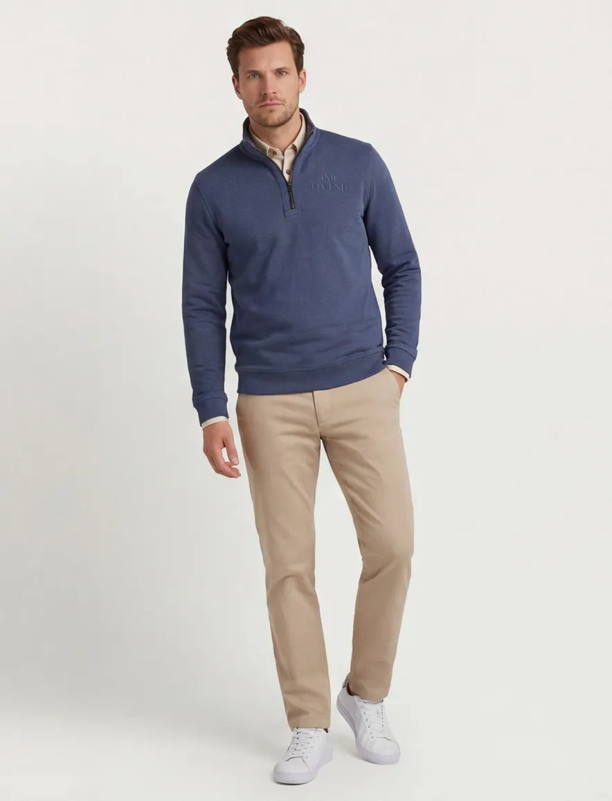 PME Legend trui half zip blauw