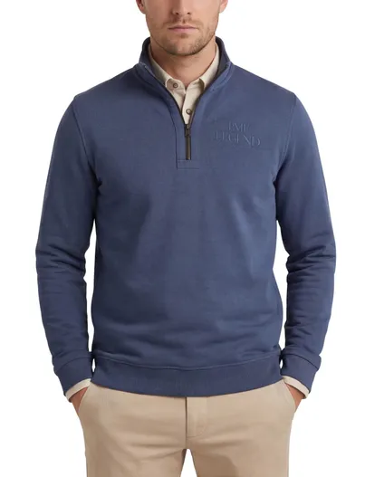 PME Legend Pme legend half zip trui blauw effen katoen