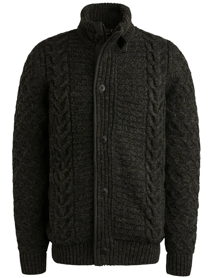 PME Legend Vest Grijs patroon gebreid