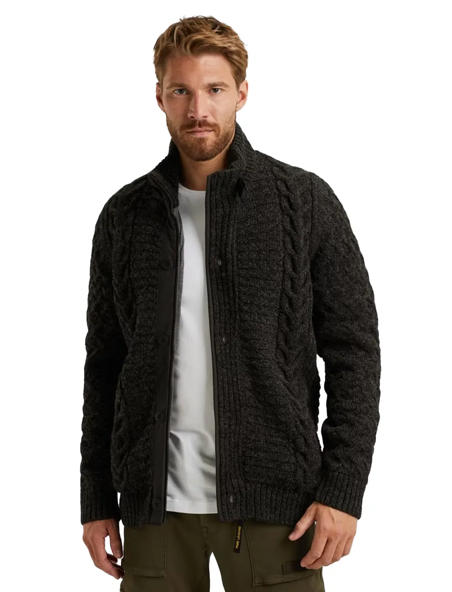 PME Legend Vest Grijs patroon gebreid
