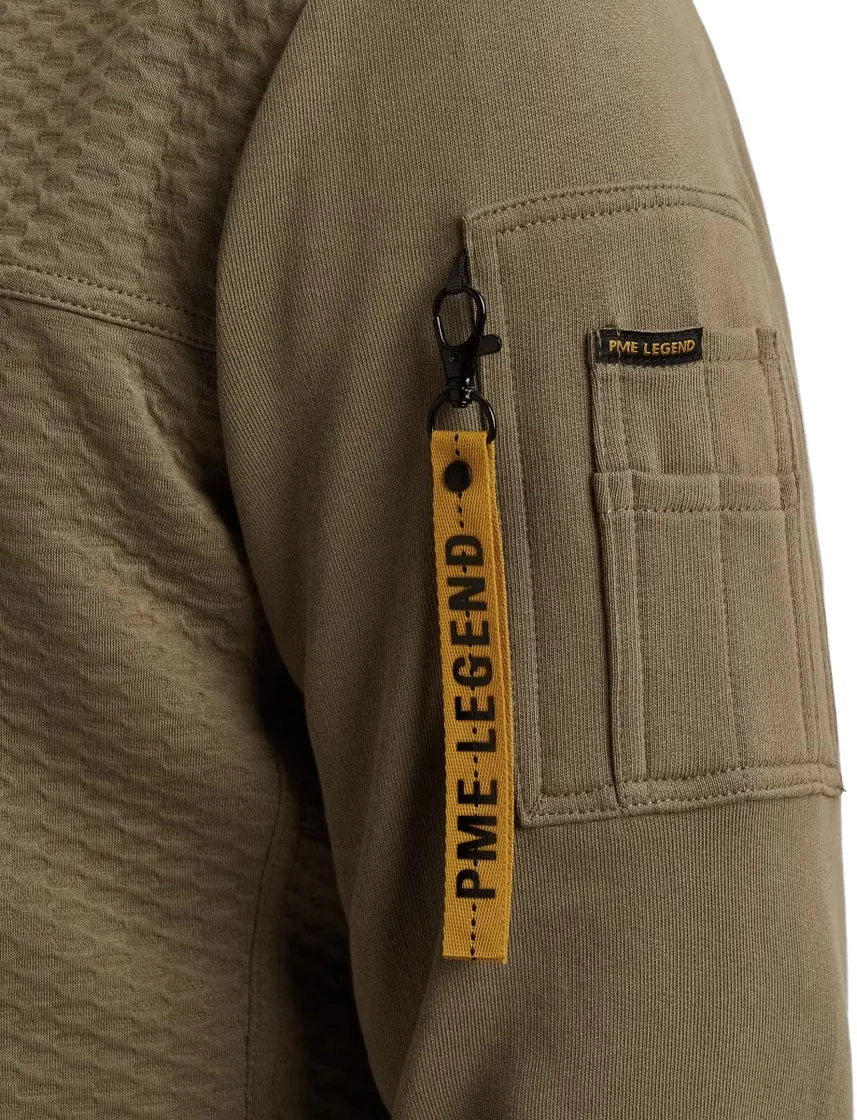 PME Legend Vest khaki jacquard katoen