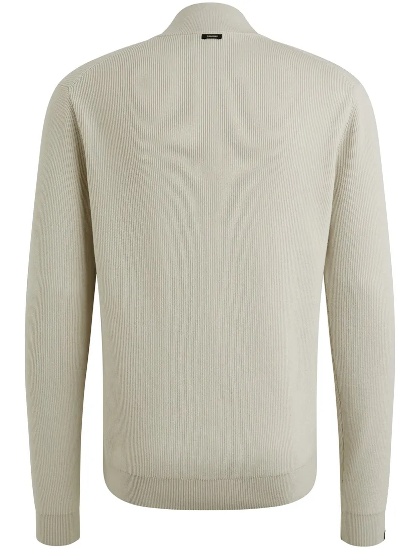 Trui Vanguard wit Half Zip opstaande kraag zwarte rits