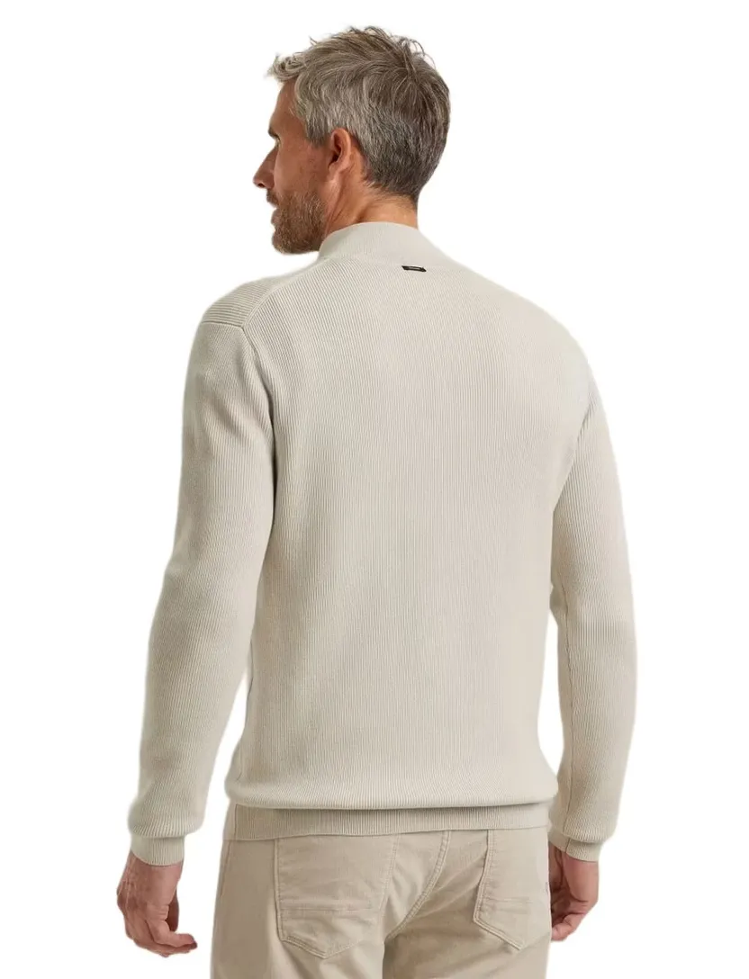 Trui Vanguard wit Half Zip opstaande kraag zwarte rits