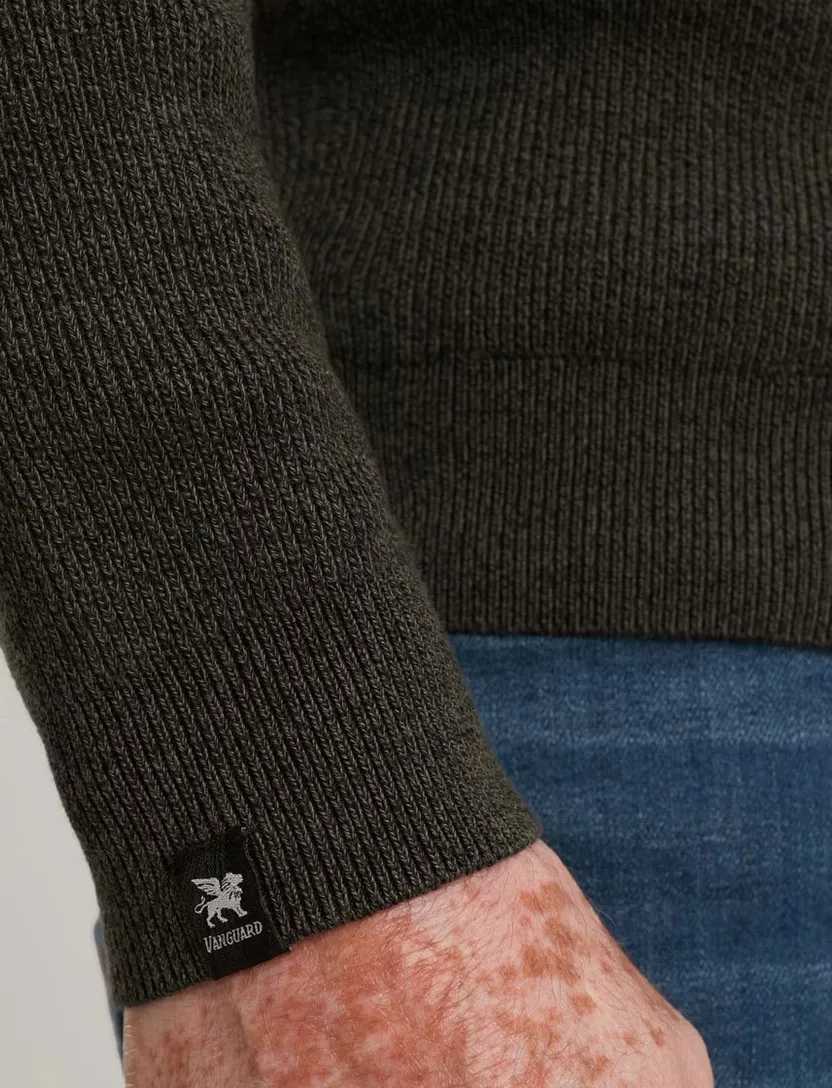 Trui Vanguard Grijs Half Zip opstaande kraag zwarte rits
