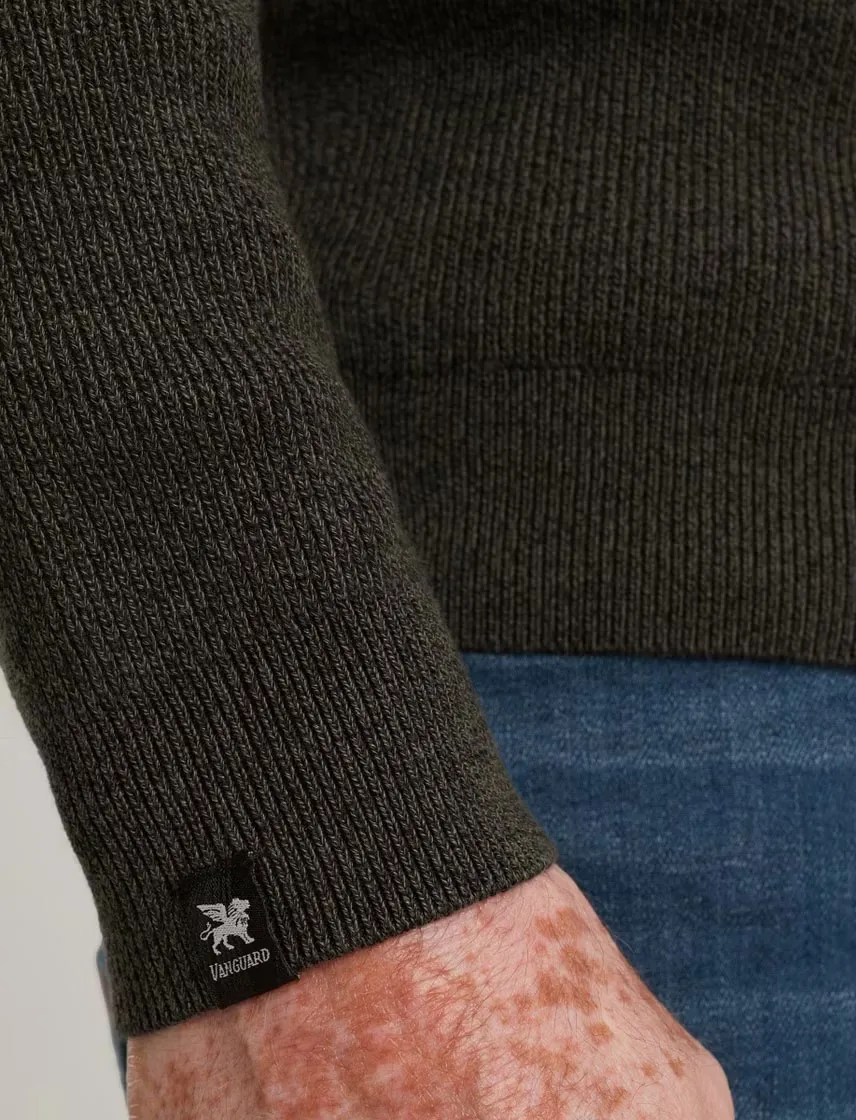 Vanguard Trui zwart half zip opstaande kraag