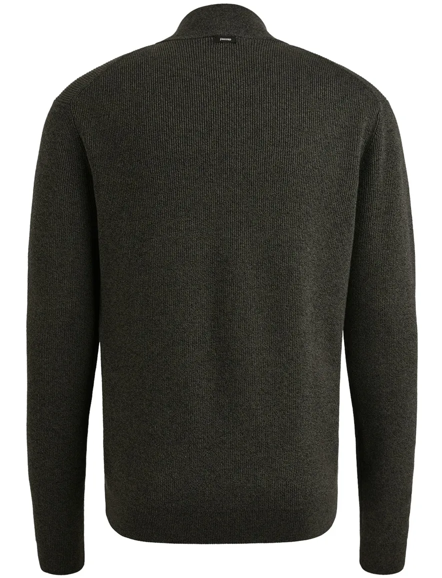 Vanguard Trui zwart half zip opstaande kraag