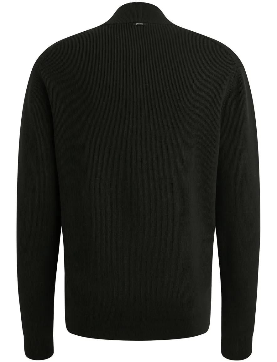 Vanguard Trui Zwart Half Zip zwarte rits opstaande kraag