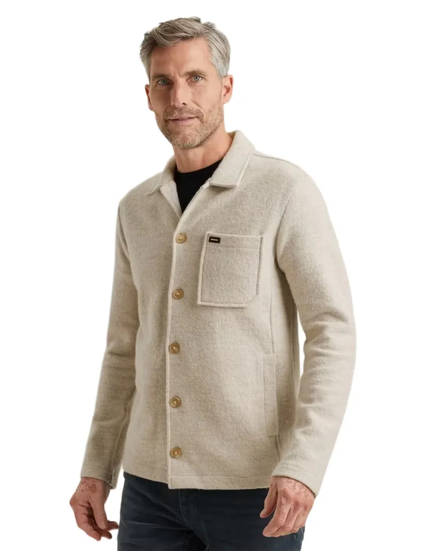 Vest Vanguard Beige knopen een borstzak merinowol