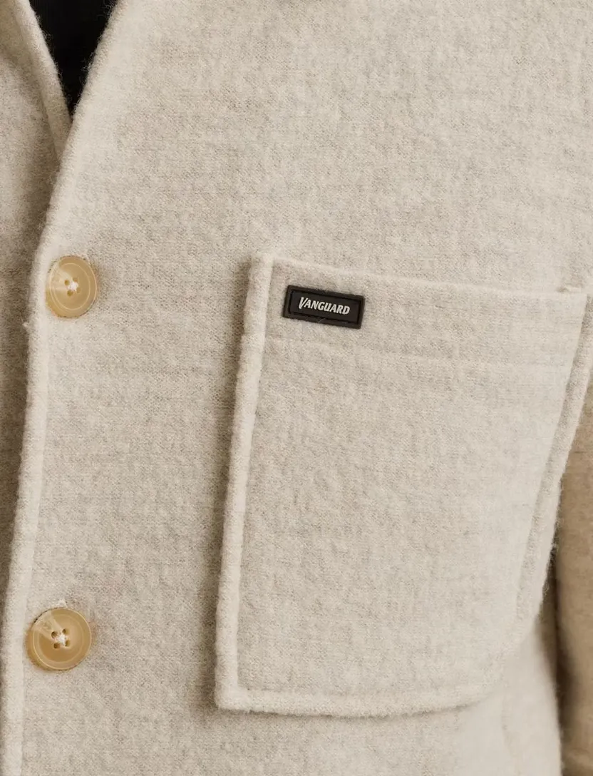 Vest Vanguard Beige knopen een borstzak merinowol