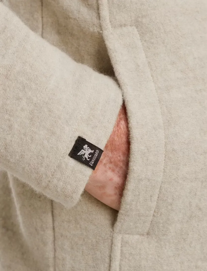 Vest Vanguard Beige knopen een borstzak merinowol