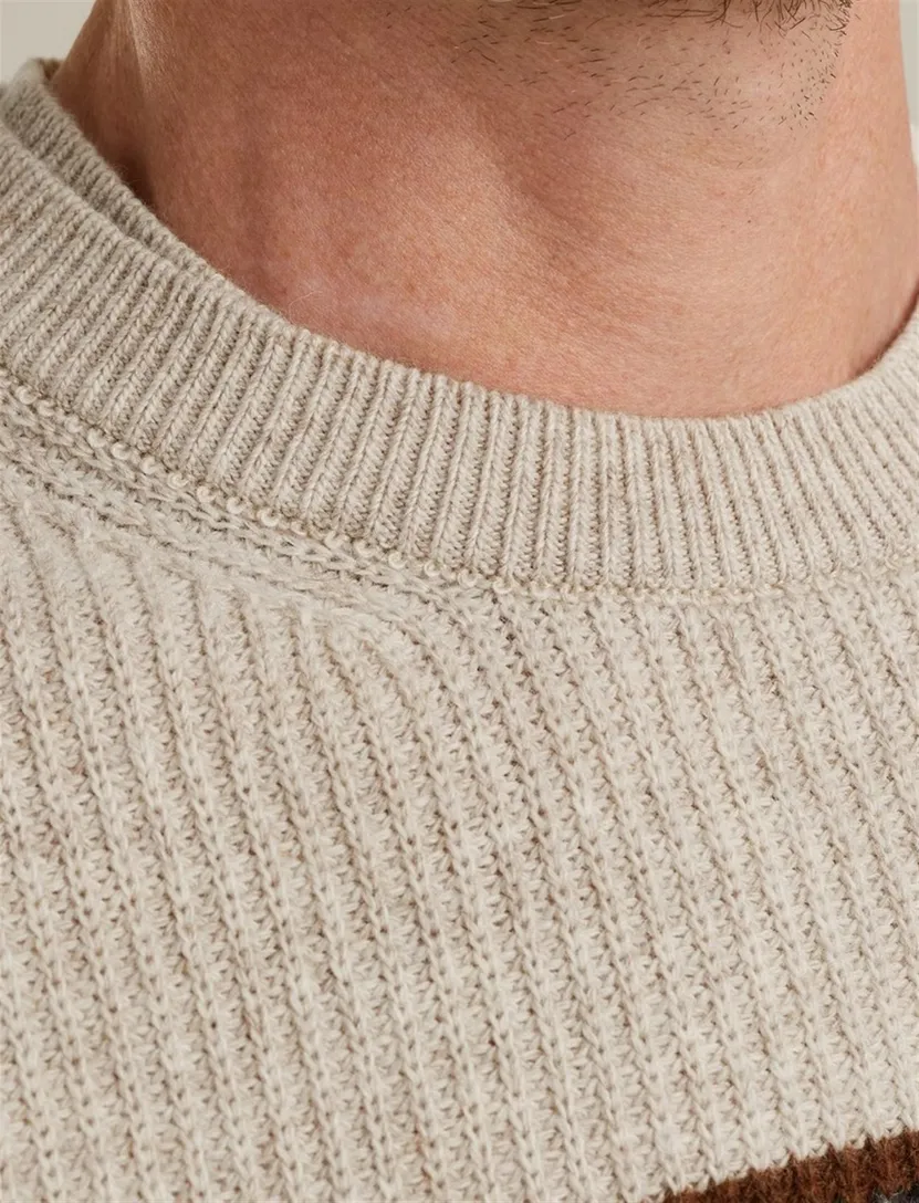 Gestreepte beige trui Vanguard katoen