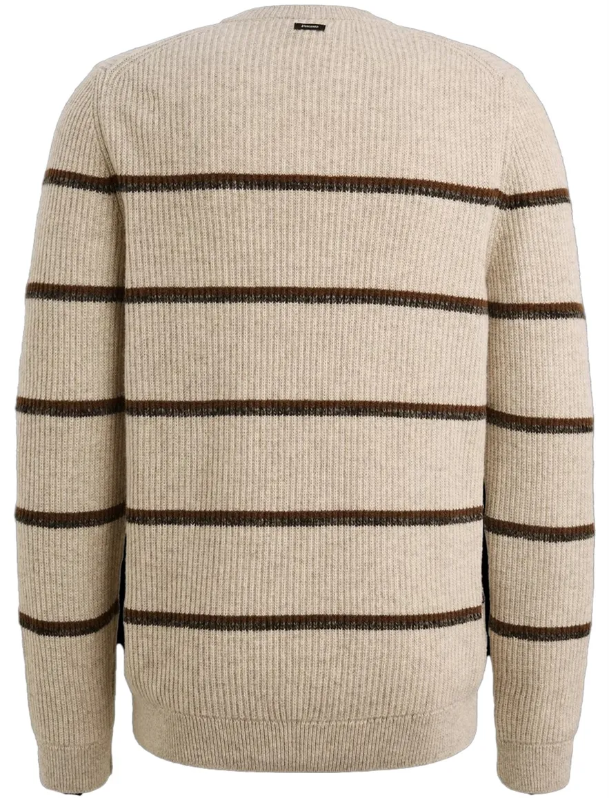 Vanguard gestreepte trui katoen beige