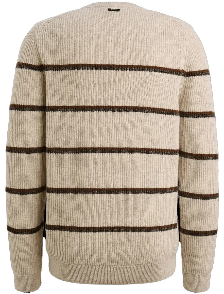 Vanguard trui katoen beige gestreept