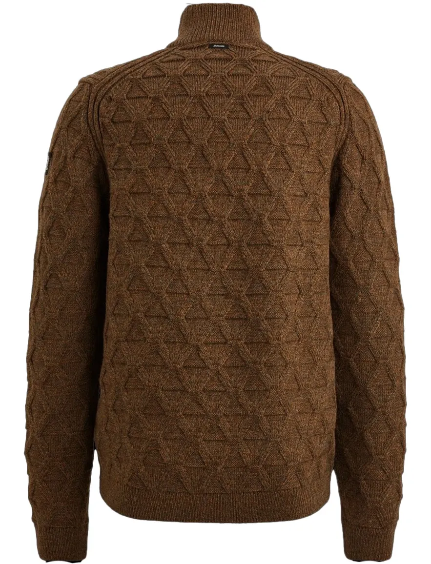 Vanguard half zip bruin effen