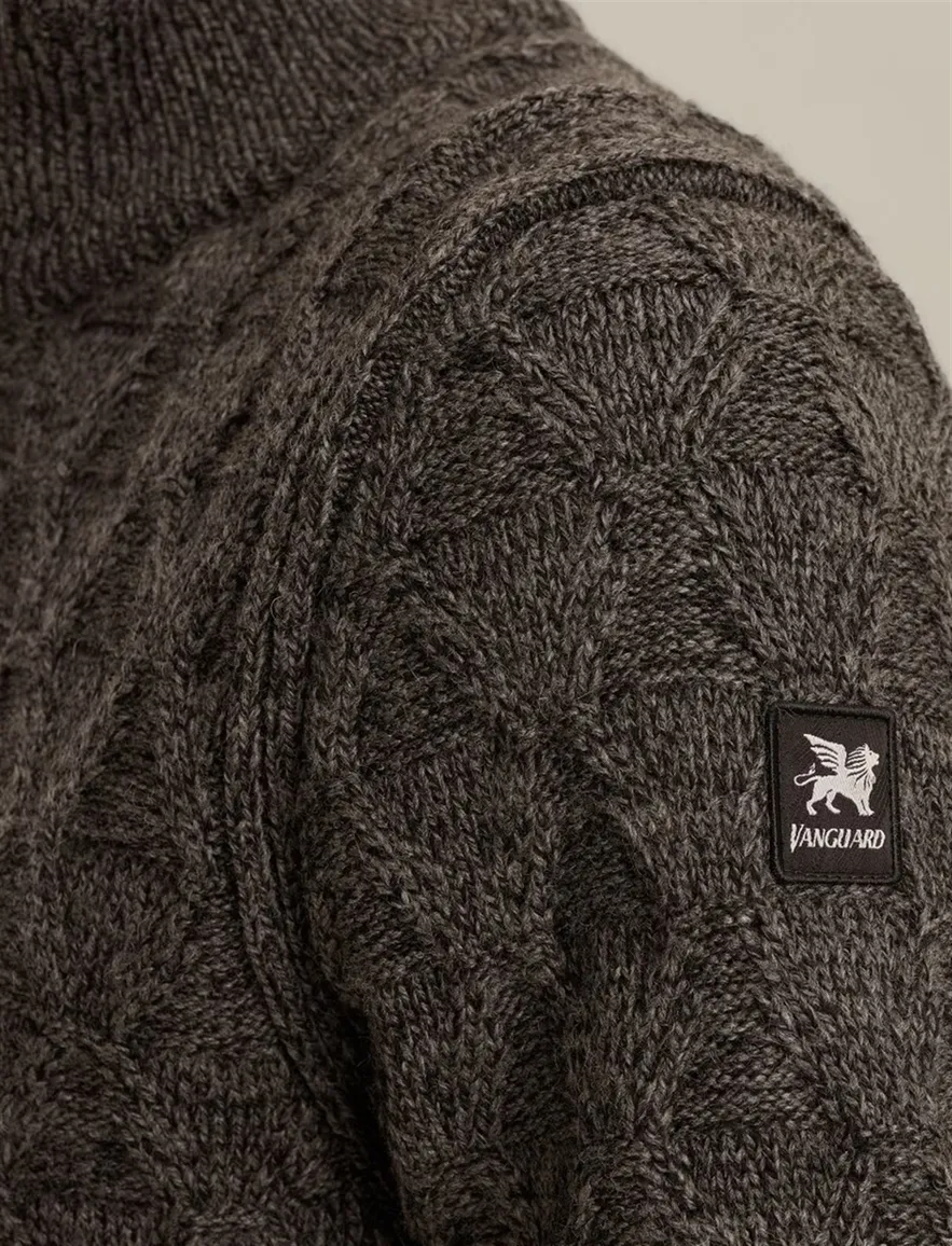 Acryl effen half zip trui Vanguard antraciet