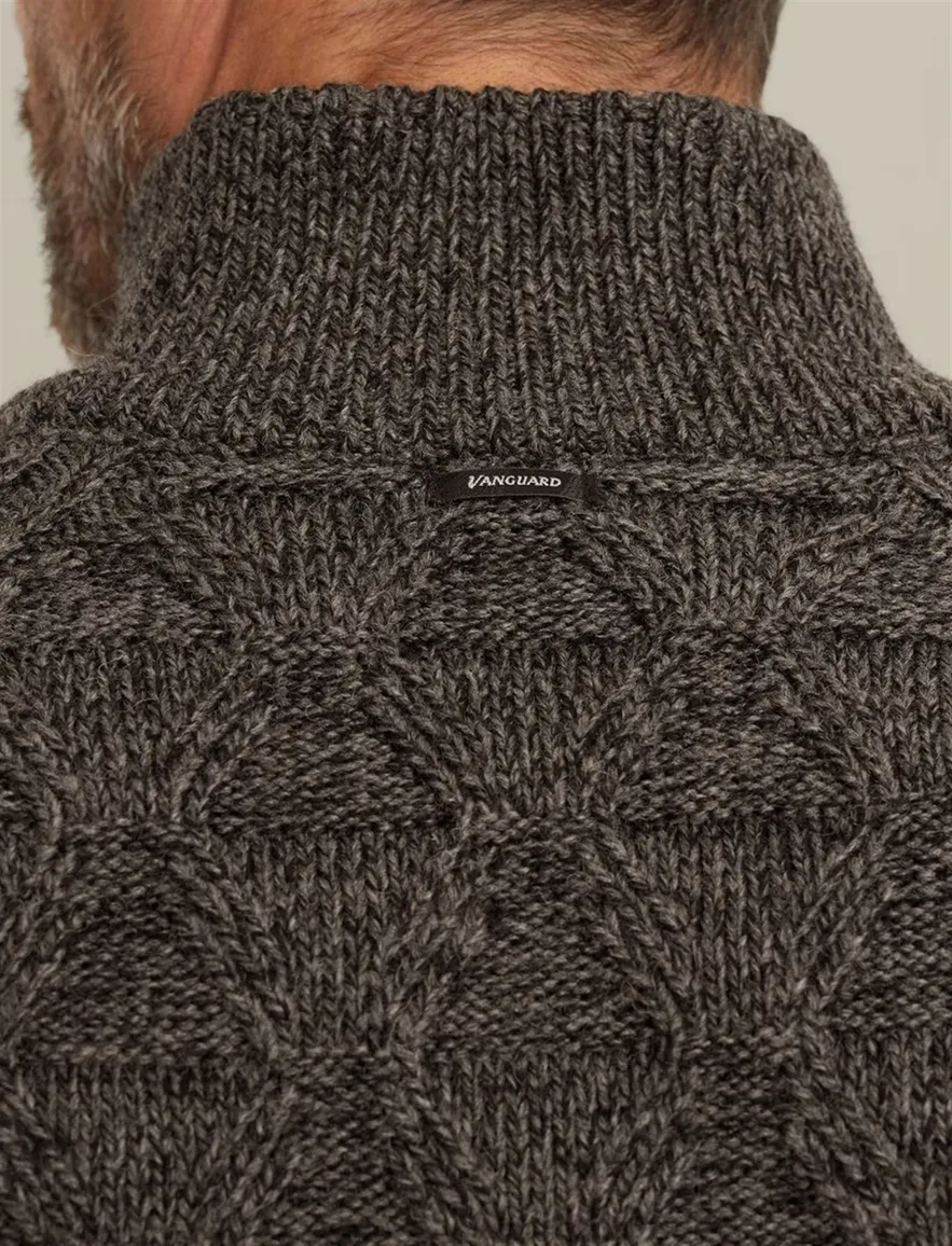 Acryl effen half zip trui Vanguard antraciet